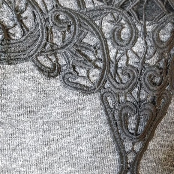 Zara Gray Sweater with Black Lace - Picture 2 of 5